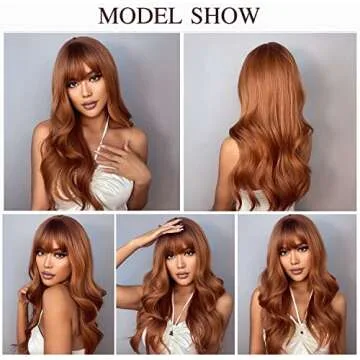 Esmee 24" Wavy Copper Brown Synthetic Wig for Women