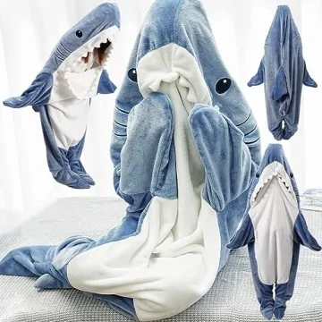 Kids Shark Onesie and Wearable Blanket Costume
