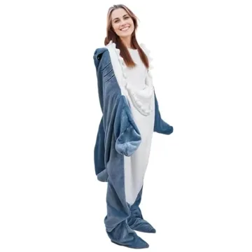 Kids Shark Onesie and Wearable Blanket Costume
