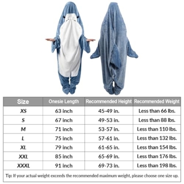 Kids Shark Onesie and Wearable Blanket Costume
