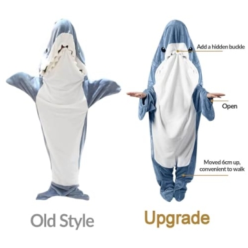 Kids Shark Onesie and Wearable Blanket Costume