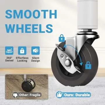 VIPEK R2 Medium Heavy Duty Clothes Rack Rolling Clothing Rack Adjustable Metal Wire Shelving Portable Closets with Double Hanging Rods, Side Hooks, Freestanding Closet Racks Wardrobe, White