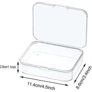 6 Pcs Mini Plastic Storage Containers Box with Lid, 4.5x3.4 Inches Clear Rectangle Box for Collectin...