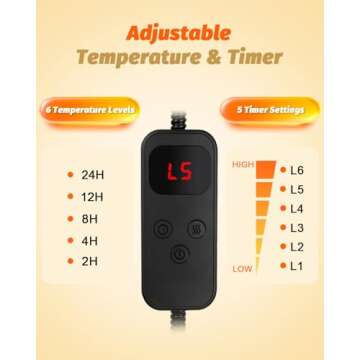 Akentio Pet Heating Pad for Dog & Cat, Adjustable 6 Temperature Cat Heating Pad with 5 Timer, Multi-...