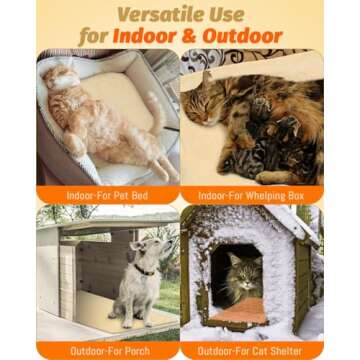 Akentio Pet Heating Pad for Dog & Cat, Adjustable 6 Temperature Cat Heating Pad with 5 Timer, Multi-Size Dog Heating Pad with Chew Resistant Cord, Auto Power Off Outdoor Heating Pad for Cats