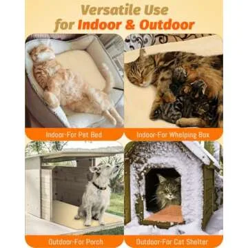 Akentio Pet Heating Pad for Dog & Cat, Adjustable 6 Temperature Cat Heating Pad with 5 Timer, Multi-Size Dog Heating Pad with Chew Resistant Cord, Auto Power Off Outdoor Heating Pad for Cats