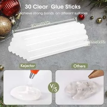 Fireproof Hot Glue Gun, Mini Glue Gun Kit with 30 Glue Sticks, 20W Glue Gun with Transparent Glue Sticks 7 * 130 mm for DIY Arts, Crafts and Quick Repairs