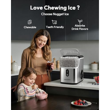 EUHOMY Countertop Nugget Ice Maker - 34 lbs Daily Ice Production