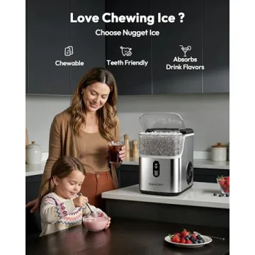 EUHOMY Countertop Nugget Ice Maker - 34 lbs Daily Ice Production