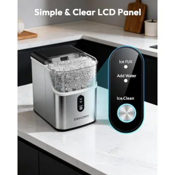 EUHOMY Countertop Nugget Ice Maker - 34 lbs Daily Ice Production