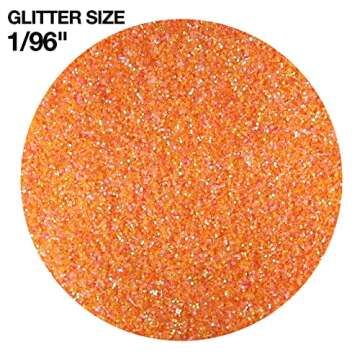 TORC Iridescent Orange Fine Glitter 4 oz Glitter Powder for Tumblers Resin Crafts Slime Cosmetic Nai...