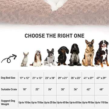 KSIIA Washable Dog Bed Deluxe Plush Dog Crate Beds Comfy Kennel Pad Anti-Slip Pet Sleeping Mat for Large, Jumbo, Medium, Small Dogs Breeds, 35" x 23", Brown
