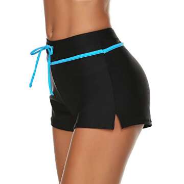 ELOVER Women Swimsuit Shorts Tankini Swim Briefs Side Split Bottom Boardshort Summer Beach Swimwear ...