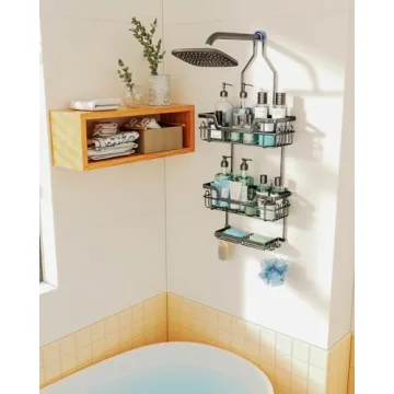 SWTYMIKI Rustproof 3 Tier Shower Caddy with Hooks