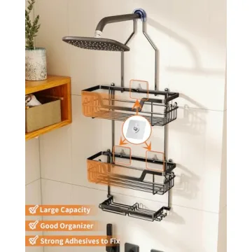 SWTYMIKI Rustproof 3 Tier Shower Caddy with Hooks