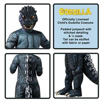 Rubies Child's Godzilla Classic Godzilla Costume for Themed Parties and Halloween, As Shown, Small