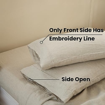 100% French Linen Pillowcases Pack - Soft and Elegant