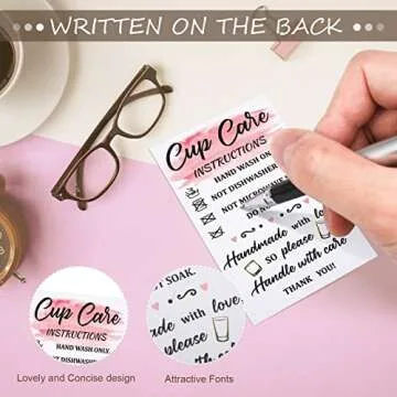 Sureio 200 Tumbler Cup Care Instruction Cards