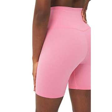 sissycos Women's High Waisted Biker Shorts Ultra Soft Stretch Yoga Band 6" Inseam Short Pants (Medium, Pink)