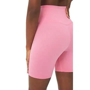 sissycos Women's High Waisted Biker Shorts Ultra Soft Stretch Yoga Band 6" Inseam Short Pants (Medium, Pink)