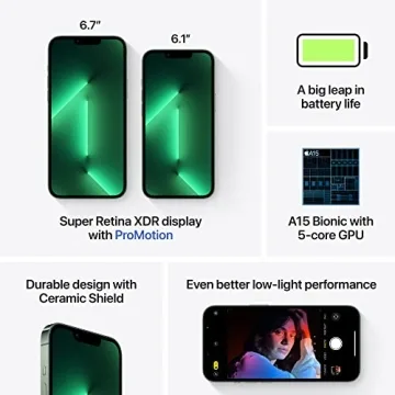 Apple iPhone 13 Pro, 1TB, Alpine Green - Unlocked Renewed