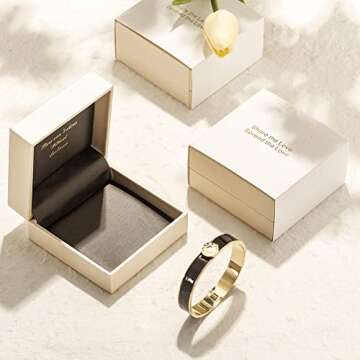 CIUNOFOR Enamel Bracelet for Women Vintage Pop-Art Colorful Cuff Bangle Stainless Steel Gold Plate T...