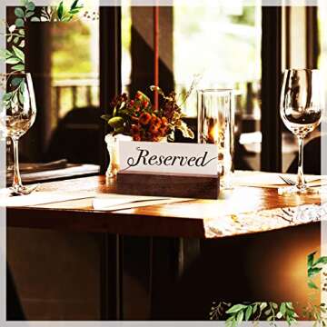 Zonon Wood Place Card Holders - Elegant 12 Piece Set for Weddings & Events