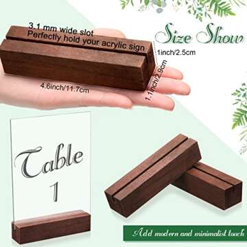 Zonon Wooden Place Card Holders for Events - 12 Pack