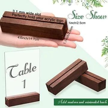 Zonon Wooden Place Card Holders for Events - 12 Pack
