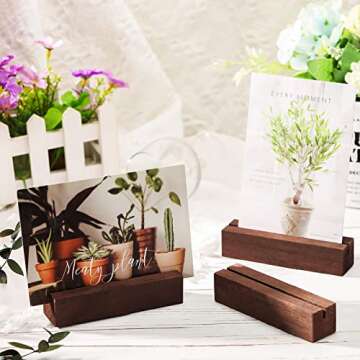 Zonon Wooden Place Card Holders for Events - 12 Pack