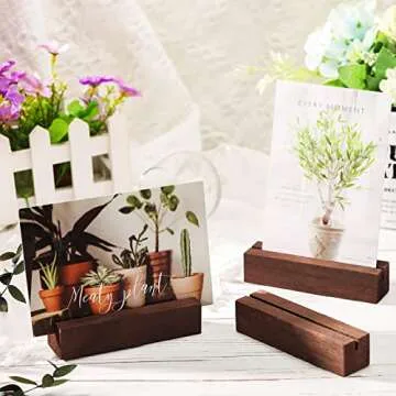 Zonon Wooden Place Card Holders for Events - 12 Pack