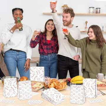 24 PCS Baseball Gift Bags for Baseball Party Decorations Baseball Goodie Bags Baseball Treat Bags Baseball Party Snack Candy Goody Bags for Kids