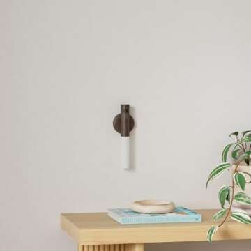 Miebul Motion Sensor Night Light, Magnetic LED Wall Lights Rechargeable Sensor Night Light Indoor Wooden Wall Sconce for Bedroom Corridor Staircase (Walnut Wood 2PCS)