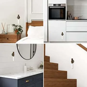 Miebul Motion Sensor Night Light, Magnetic LED Wall Lights Rechargeable Sensor Night Light Indoor Wooden Wall Sconce for Bedroom Corridor Staircase (Walnut Wood 2PCS)