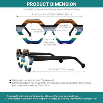 Vooglam Geometric Frame Eyeglasses for Women Ailsa