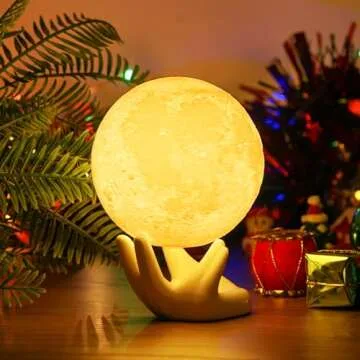 Balkwan Moon Lamp for Kids - 3D Moon Light for Adults - Classical Moon Night Light - Dimmable and Touch Control Design,Birthday Gifts for Women,Kids,Child and Baby Home Decor Father's Day Gift