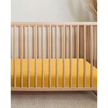 Soft Muslin Cotton Crib Sheets for Babies - Fitted & Breathable