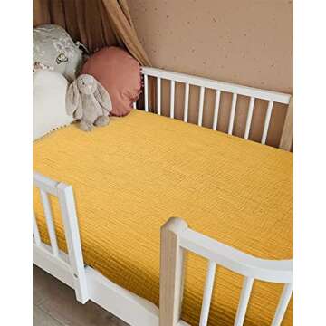Soft Muslin Cotton Crib Sheets for Babies - Fitted & Breathable