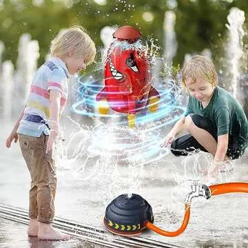 TANSAR Sprinkler Rocket Launcher, Outdoor Water Toys for Kids, Summer Outside Game, Holiday & Birthday Ideas for Boys Girls Age 3 4 5 6 7 8 Year Old, Red
