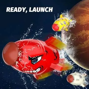 TANSAR Sprinkler Rocket Launcher, Outdoor Water Toys for Kids, Summer Outside Game, Holiday & Birthday Ideas for Boys Girls Age 3 4 5 6 7 8 Year Old, Red