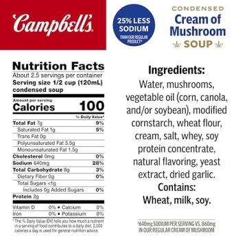 Campbell's 25% Less Sodium Cream of Mushroom Soup
