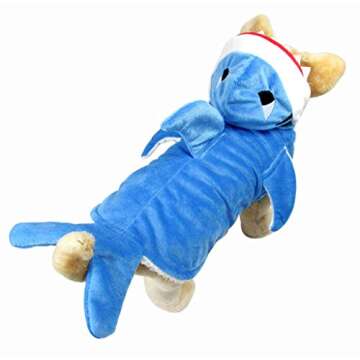 Mogoko Funny Dog Cat Shark Costumes, Pet Halloween Christmas, Blue, Size 9.4