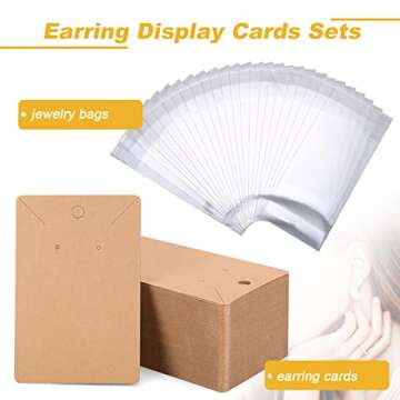Ovsor 150 Pcs Earring Display Cards - Necklace Cards with Durable Packing Bags