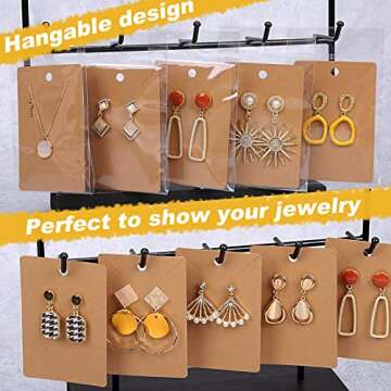 Ovsor 150 Pcs Earring Display Cards with Durable Packing Bags