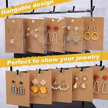 Ovsor 150 Pcs Earring Display Cards with Durable Packing Bags