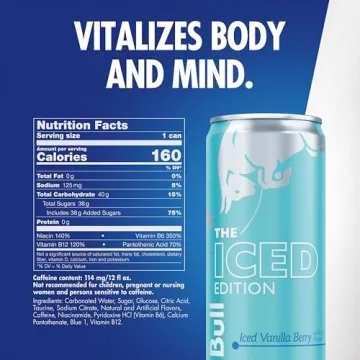 Red Bull Iced Vanilla Berry Energy Drink - 114mg Caffeine & B Vitamins, 24 Pack
