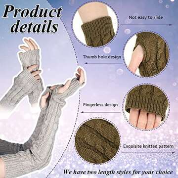 SATINIOR Arm Warmers: 6-Pairs Stylish Fingerless Gloves Set