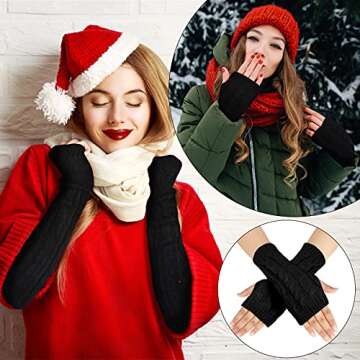 SATINIOR Arm Warmers - Fingerless Gloves Set for Women