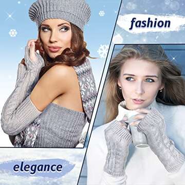 SATINIOR Arm Warmers - Fingerless Gloves Set for Women