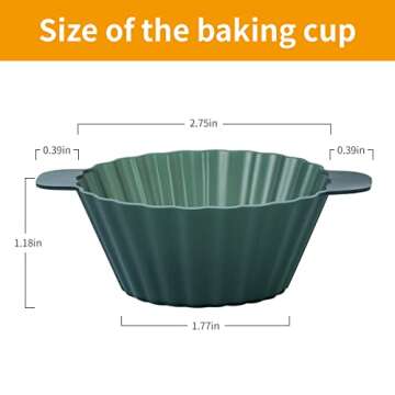Silicone Cupcake Baking Cups 24 Pack - Upgraded Reusable Muffin Liners